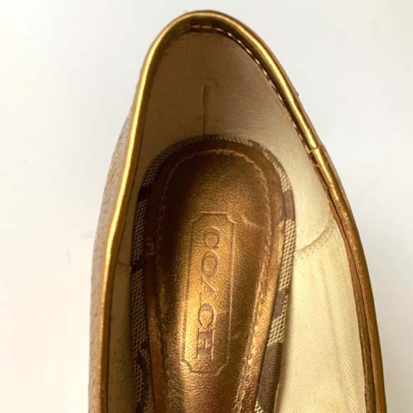 COACH METALLIC ESPADRILLE WEDGE - Picture 6 of 7